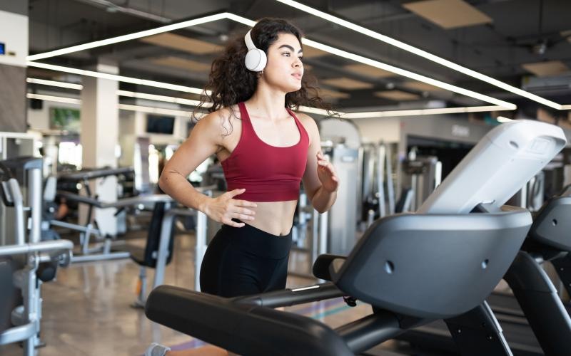 a woman working out in a gym